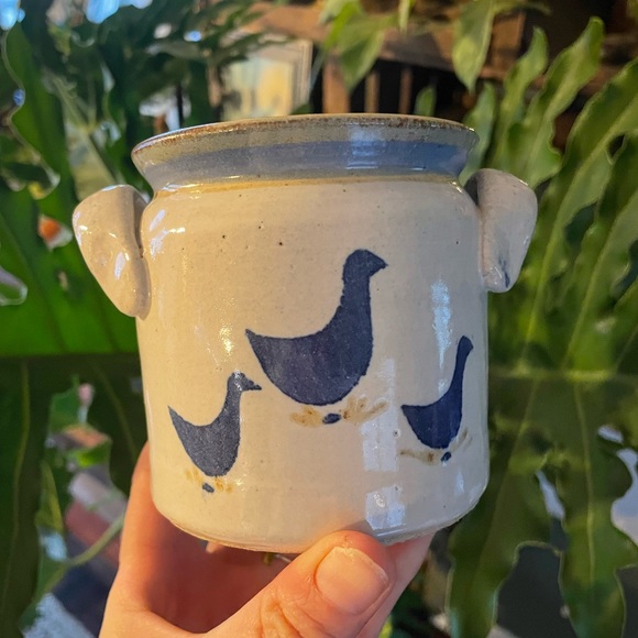 Vintage Other - :v i n t a g e: Stoneware Salt Glaze Croc